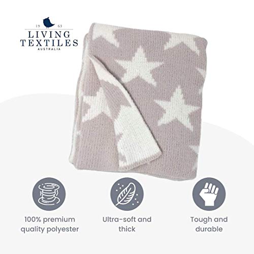 Living Textiles Grey Stars Chenille Soft Baby Blanket Reversible Premium Cozy Fabric for Best Comfort - for Infant,Toddler,Newborn,Nursery,Boy,Girl,Unisex,Throw,Crib,Stroller,Gift, Grey Stars 40x30 - color: Grey Stars
