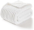 lifein Throw Blanket for Couch-White Boho Throw Blanket, Cream Soft Fleece Plush Lightweight Blankets&Throws for Spring, Fuzzy Decorative Blankets for Livingroom Bed Sofa Chair (60x80, White)