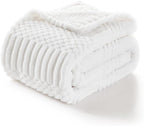 lifein Throw Blanket for Couch-White Boho Throw Blanket, Cream Soft Fleece Plush Lightweight Blankets&Throws for Spring, Fuzzy Decorative Blankets for Livingroom Bed Sofa Chair (60x80, White)