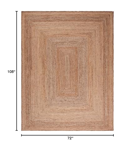 SAFAVIEH Area Rug 6x9 - Cape Cod Collection - Natural Brown, Handmade Braided Flat Weave Jute (CAP252A) - size: 6' x 9' (Rectangular)