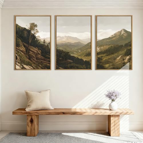 ANHUIB Mountain Wall Art Nature Mountain Ridge Wall Decor Woodland Landscape Painting 16x24 Inch for Living Room Bedroom Dining Room - color: Mountain Ridge, size: 24"L x 16"W