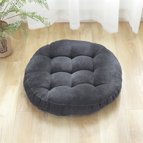 SK Studio Meditation Floor Pillow, Large Floor Cushions, Round Floor Cushion Seating for Adults Kids, Classroom Furniture Floor Pillow for Yoga Living Room, Dark Grey, 22" W x 22" L (Pack of 1) - color: Dark Grey, size: 22"W x 22"L (Pack of 1)