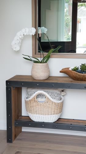 KOUBOO La Jolla Coco Rattan Bowl, White-Wash, Large Planter - color: White, size: Large
