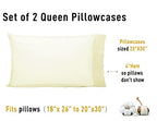 Sunflower Queen Pillowcases Set of 2, 100% Cotton Queen Pillow Cases 2, 20×30 inches Cream, Soft and Breathable - color: Cream, size: Queen (20"x30")