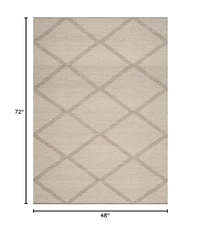SAFAVIEH Montauk Collection Accent Rug - 4' x 6', Grey, Handmade Cotton, Ideal for High Traffic Areas in Entryway, Living Room, Bedroom (MTK821A) - color: Grey, size: 4' x 6' (Rectangular)