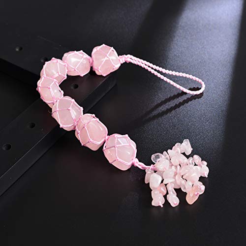Hanging Ornaments Natural Rose Quartz Ornaments Home Decor Gemstones Reiki Feng Shui Ornament Window Wall Ornament - color: A-style 6