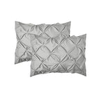 Elegant Comfort 2-Pack Sham Set Pinch Pleat Design, 1500 Premium Hotel Quality Microfiber, Stylish Design-Easy Care, Wrinkle and Stain Resistant, 2-Piece Sham Set, Pleated Standard/Queen, Silver Grey - color: Silver Grey, size: 26" x 20" (Pack of 2)
