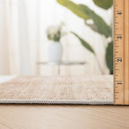 ReaLife Rugs Machine Washable Area Rug Runner - Living Room Bedroom Bathroom Kitchen Entryway Office - Non-Slip Baking Low Pile Stain Resistant Premium - Modern Geometric - Theo - Beige 2'6" x 6' - color: Theo - Beige, size: 2'6" x 6' (Rectangular)