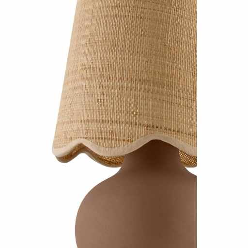 Benton Ceramic Table Lamp with Fabric Shade – 13" Bedside Accent Lamp for Bedroom, Living Room & Nightstand (Clay Brown) - color: Clay Brown