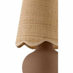 Benton Ceramic Table Lamp with Fabric Shade – 13" Bedside Accent Lamp for Bedroom, Living Room & Nightstand (Clay Brown) - color: Clay Brown