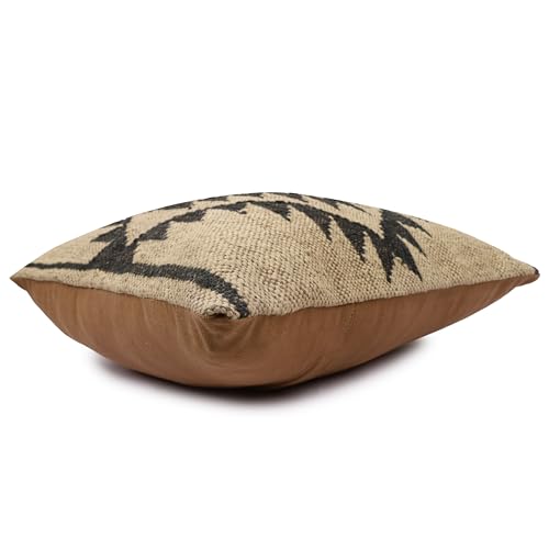Indian Jute Pillow Covers Handwoven Rug Cushion Covers, Kilim Pillow Cases 18x18 Inches, Boho Home Décor, Vintage Oriental Decorative Throw Pillows Cover - color: Pattern 13