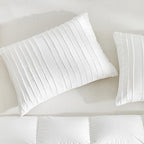 WARMDERN White Striped Pillow Covers Queen Pillow Cases Soft Microfiber Stripe Pillow Cases Set of 2 Boho Tufted Stripes Textured Pillowcase with Envelope Closure(White, Queen, 20x30 Inches) - color: White-striped, size: 20" x 30" (Pack of 2)