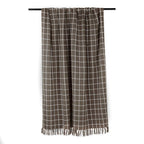 DII Transitional Checked Plaid Woven Throw, 50x60, Brown - color: Brown, size: 50x60"
