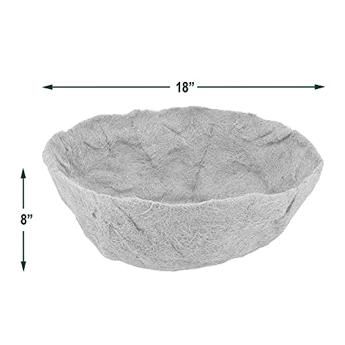 Arcadia Garden Products Extra Durable CB54 18-inch Coco Liner for Round Hanging Basket Planters, Natural Coconut Fiber Replacement Liner for Garden Outdoor Flower Pots - size: 18-Inch, style: Round Basket