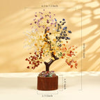 Crystal Tree of Life with Chakra Stones - Healing Crystals Decor for Desk & Home, Housewarming Gifts for New Home, Unique Birthday Gifts for Women, Sisters, Friends (7 Chakra Tree Wooden Base)