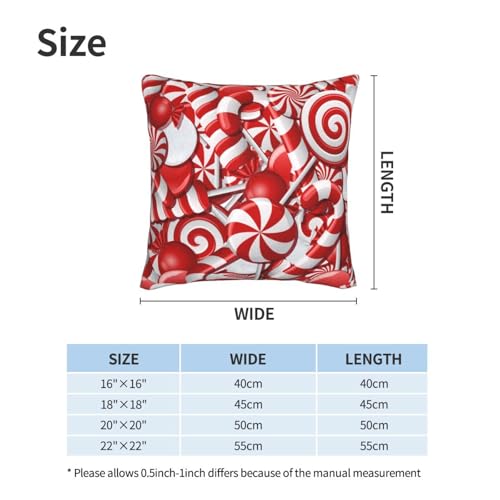 Christmas Candies Throw Pillow Covers 18 X 18 Inch Set of 2 Pillow Cases Decoration Cushion Cover for Sofa Bedroom Living Room Outdoor - color: Christmas Candies