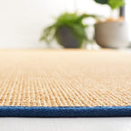 Martha Stewart SAFAVIEH x Collection Area Rug - 2'3" x 8' Runner, Natural & Navy, Sisal & Jute, Ideal for Living Room, Hallway, Foyer, Entryway, Bedroom (MSR9501D) - color: Natural/Navy, size: 2'3" x 8' (Runner)