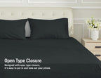 Sunflower Queen Pillowcases Set of 2, 100% Cotton Queen Size Pillow Cases 2, 20×30 inches Black, Soft and Breathable - color: Black, size: Queen (20"x30")