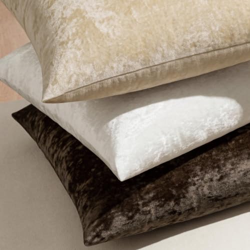 MIULEE Velvet Throw Pillow Covers Set of 2, Soft Neutral Decorative Fall Pillow Cases with Luxurious Textured Vintage Cushion Covers for Home Decor Couch Sofa Bed,Dark Brown 18x18 inch - color: Dark Brown, size: 18" x 18" (Pack of 2)