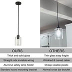Black Pendant Lights Kitchen Island,Modern Farmhouse Glass Pendant Light,Light Fixture Kitchen Pendant Mini Hanging Light Fixture for Sink (1 Pack Black stem Rod) - color: 1 pack black stem rod