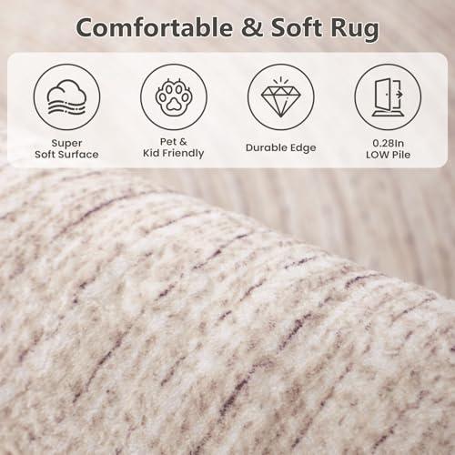Asrug Imitation Jute Low Pile Round Rug Area Rug Washable Non-Slip Circle Rug Soft Plush Touch Circle Rugs Round for Kitchen Bathroom Living Bedroom Nursery, Carpet 3ft /36 inch/91 cm Khaki - color: Khaki, size: 3ft