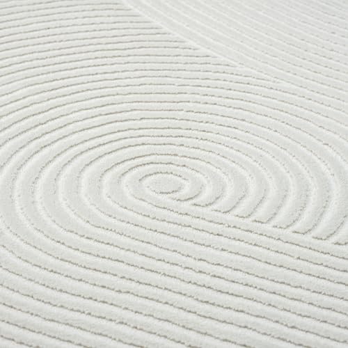 Abani Cream Area Rug for Living Room, Bedroom- Zen Reiki Pattern- 6' Round -Durable & Easy to Clean - color: Cream, size: 6' (Round)