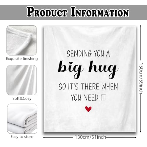 Thinking of You Gifts Throw Blanket for Couch, Miss You Gifts for Women, Sympathy Gift, Sending You a Big Hug Throw Blanket for Bedroom Living Room Home Decoration, 50x60 Inches - color: Color_a