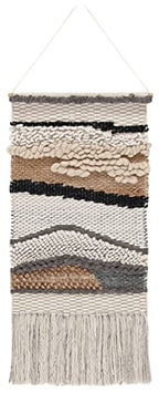 SAFAVIEH Home Collection Sedona Saraj Boho Tribal Ivory/Grey Wool & Jute Woven Tapestry Hanging Wall Art
