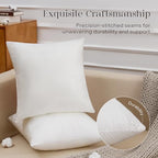 Phantoscope Pillow Inserts, Hypoallergenic 100% Virgin Fiber Square Form Microfiber Throw Pillow Inserts, Couch Bed Pillows 45x45 cm, 18x18 Inch (Pack of 4) - size: 18x18 Inch