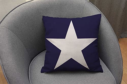 Nphuriy Blue Star Throw Pillow Cover Abstrat USA Star Design on The Blue Background Decorative Pillow Case Cotton Linen Cushion Cover Decor 16x16 Inch Pillowcase for Home - color: Multi 25