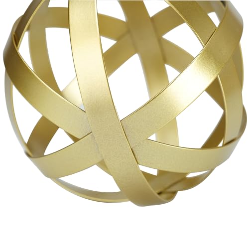 Gold Decor for Living Room Bedroom Bookshelf Coffee Table, Modern Style Figurine Decorative Ornaments Home Decor for Shelves (4.5" Modern Decorative Ball)