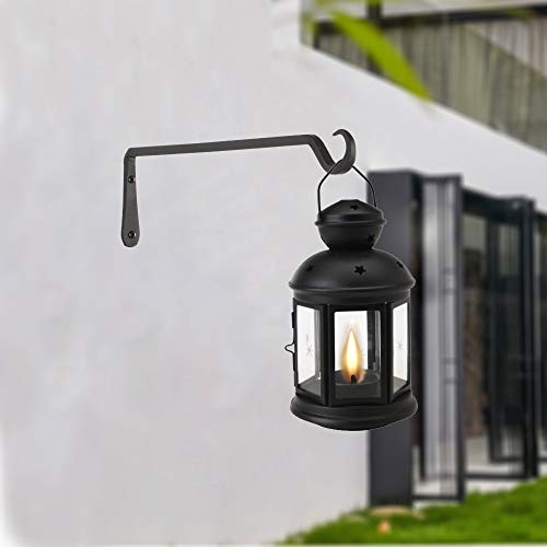 AILIN YELOKIE 12" Plant Hangers 6-Pack - Heavy Duty Rust-Resistant Steel Hooks for Bird Feeders, Indoor/Outdoor Plants & Wall Decor, Black - color: Black, size: 12in-6-Black