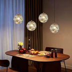 Modern Amber Concave Glass Pendant Light, 3-Pack Kitchen Island Lighting Single Globe Pendant Light Fixtures Century Kitchen Island Pendant Light for Bedroom Dining Room Light (Without Bulbs) - color: Amber-1 Light-3PC