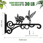 2-Pack 10 Inch Aesthetic Plant Hangers Outdoor – Metal Hanging Plant Bracket with Beautiful Hummingbird Pattern – Heavy Duty Plant Hooks for Hanging Plants, Bird Feeder, Wind Chime, Lantern - color: 2-Pack