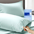 THREAD SPREAD 100% Cotton Pillow Cases Queen Size Set of 2 - Luxury 400 Thread Count Queen Pillow Cases (Sea Foam), Soft Cooling Breathable Hotel Cotton Pillowcases, Fits Standard Pillows - color: Seafoam, size: Queen - Pack of 2