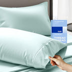 THREAD SPREAD 100% Cotton Pillow Cases Queen Size Set of 2 - Luxury 400 Thread Count Queen Pillow Cases (Sea Foam), Soft Cooling Breathable Hotel Cotton Pillowcases, Fits Standard Pillows - color: Seafoam, size: Queen - Pack of 2