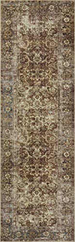 Loloi Magnolia Home by Joanna Gaines Sinclair Collection SIN-01 Rust/Lagoon 8'-6" x 11'-6", .25" Pile Height, Machine Washable, Area Rug - color: Rust / Lagoon, size: 8'6" x 11'6" (Rectangular)