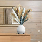 Pampas Grass Decor, Dried Flower Bouquet with Bunny Tail Grass, Pampas Grass & Eucalyptus, Boho Centerpieces for Tables & Floors - Dried Floral Arrangement, Fall Grass & Stylish Olive Green Wall Décor