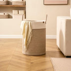 LA JOLIE MUSE Woven Rope Storage Baskets - Tall Cotton Laundry Basket, Kids Toy & Nursery Clothes Hamper - XL - color: White & Desert, size: XL