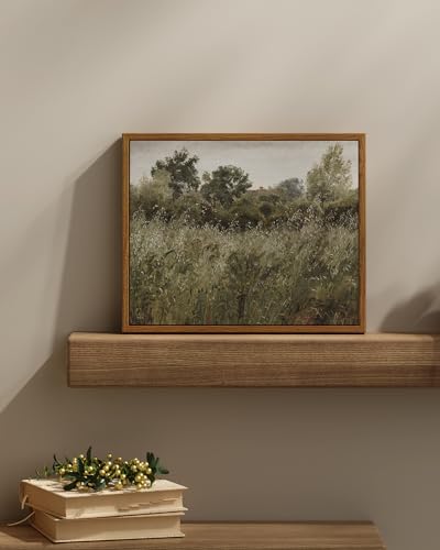 InSimSea Framed Canvas Wall Art Vintage Decor, Painting Wall Decor, Grassland Nature Framed Artwork for Walls, Nature Scenic Living Room Pictures Wall Decor, Bathroom Bedroom Office Decor, 11"x14" - color: Grassland, size: 14"L x 11"W