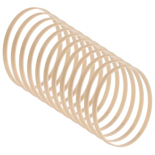 M METERXITY 12 Pack Wooden Bamboo Floral Hoop-6 Inch Craft Wooden Wreath Rings, Apply to DIY Wedding Wreath Decor/Macrame Dreamcatcher/Wall Hanging Crafts (Wooden) - size: 6 Inch
