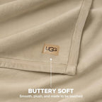 UGG Coco Throw Blanket – Home Accent Blanket for Bed & Couch, Luxury Fluffy Bedding, House Warming Gifts or Luxurious Birthday Gifts for Women, 50" x 70", Beige Mustard Seed - color: Beige
