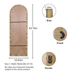 Arched Full Length Mirror, 63''x20'' Floor Mirror, Rattan Frame Full Body Mirror for Home Bedroom Checkroom Livingroom Boho Decor (Natural Rattan)