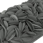 KINGROSE Handmade 3D Flower Accent Pillow Cover Decorative Throw Pillow Case Solid Soft Cushion Covers Velvet 12 x 20 Inches Grey - color: Dark Grey - Velvet
