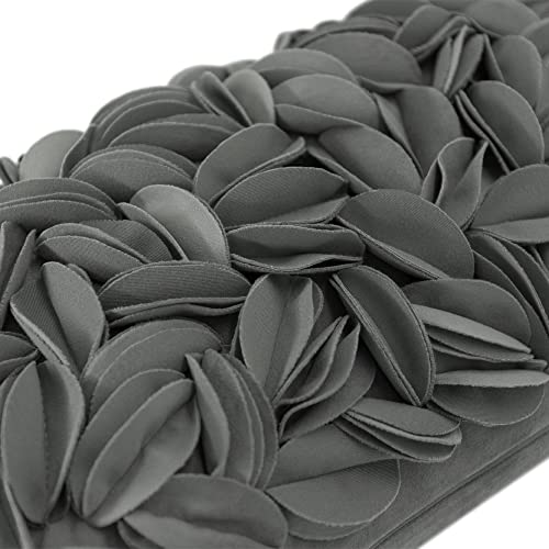 KINGROSE Handmade 3D Flower Accent Pillow Cover Decorative Throw Pillow Case Solid Soft Cushion Covers Velvet 12 x 20 Inches Grey - color: Dark Grey - Velvet
