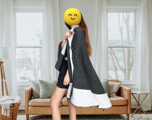 Fcteap h Blanket Soft Throw Blanket Faux Fleece Cashmere Plaid Warm Shawl Thick Knitted Plush Cozy Comfy for Women Throw Blanket for Sofa Couch Bed Queen King Size 55x66 in (Light Grey) - color: Light Grey