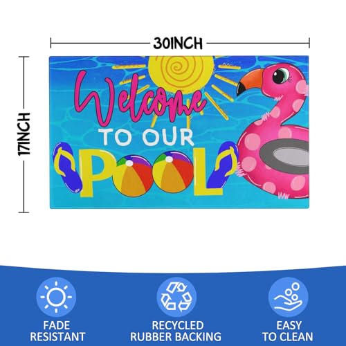 Summer Door Mat,Welcome to Our Pool Flamingo Indoor Outdoor Non-Slip Mat,Entryway Front Porch Farmhouse Summer Door Rug for Entrance Decor 30" x 17" - color: 2026 Spring Summer 7