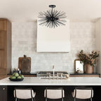 20in Black Sputnik Ceiling Light Fixtures Over Table 4-Lights Starburst Sputnik Chandelier Modern Solid Metal Semi Flush Mount Ceiling Light for Bedroom, Kitchen, Hallway, Laundry Room, E12 - color: Black 20" 4-Light