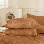 JELLYMONI Pillowcases King Size Rust 2 Pack Boho Plaid Bed Pillow Covers 20x36in Polyester Envelope Pillow Shams Tufted Bohemian Textured (Pillows are not Included) - color: 03 - Rust - Grid, size: 36" x 20" (Pack of 2)