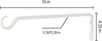 16" Plant Hangers 2-Pack - Heavy Duty Rust-Resistant Steel Hooks for Bird Feeders, Indoor/Outdoor Plants & Wall Decor, White